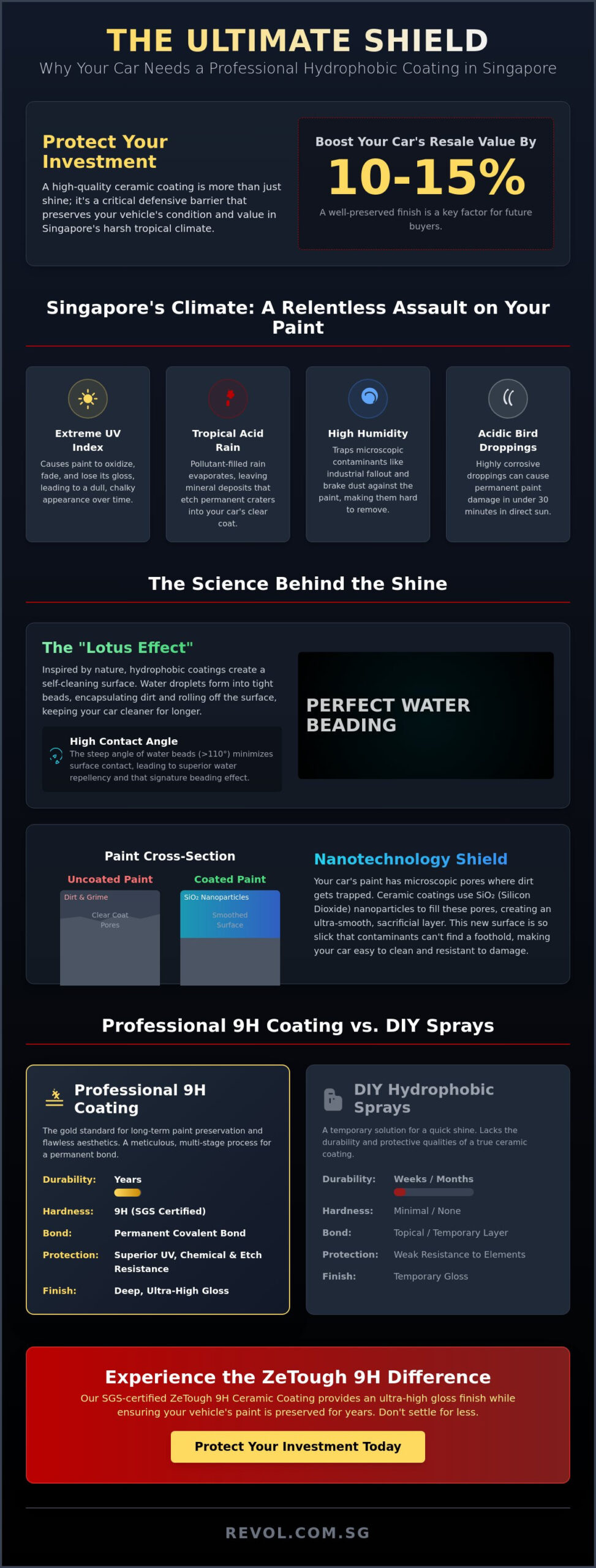 Hydrophobic Coating for Cars in Singapore: The Ultimate 2026 Guide to Paint Protection - Infographic